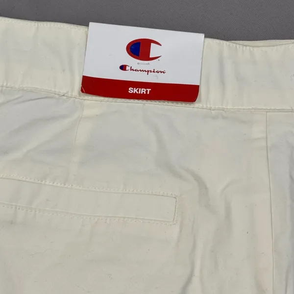 Champion‎ Campus Skirt Womens 10 Unbleached Cotton Cream Mini Mesh Lined New - Image 4