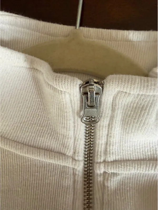 Aerie White Half-Zip Pullover Sweatshirt XS - Image 10