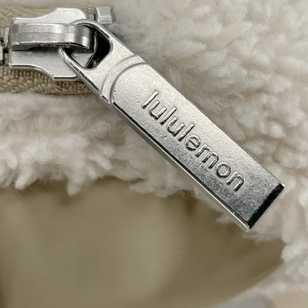 Lululemon Fluffy Fleece Sherpa Belt Bag Cream Fall Neutral Silver Buckle Ivory - Image 9