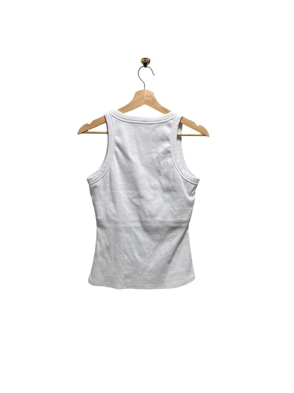 Boutique Built In Bra Ribbed Tank Top White Size XL Minimalist Neutral Summer - Image 9