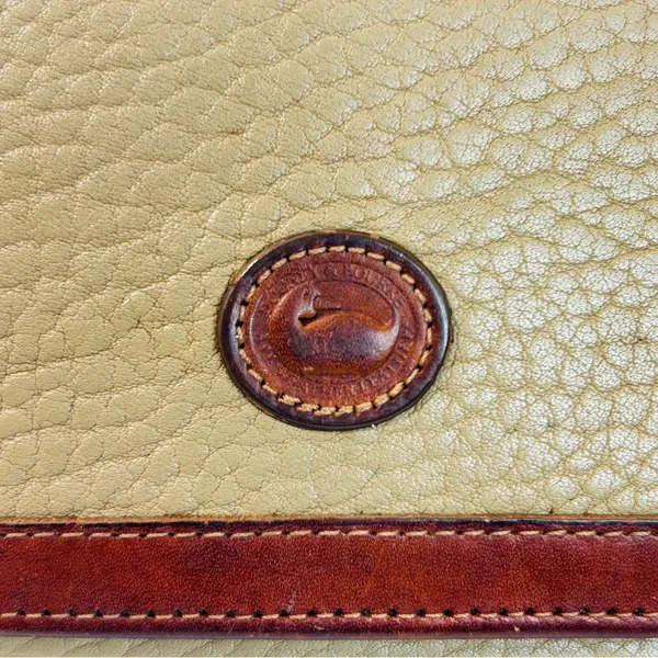 Vintage Dooney & Bourke All Weather Leather Checkbook Wallet, Taupe/British Tan - Image 4