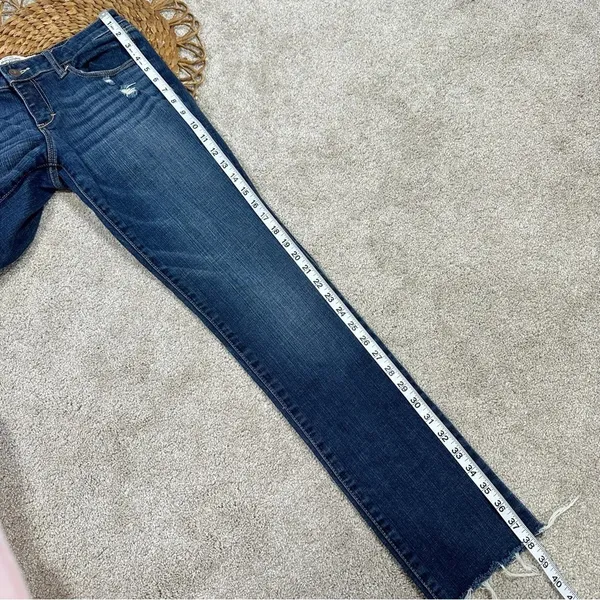 Abercrombie & Fitch The A&F Skinny Jeans Mid-Rise Distressed Raw Hem Size 28x35 - Image 15