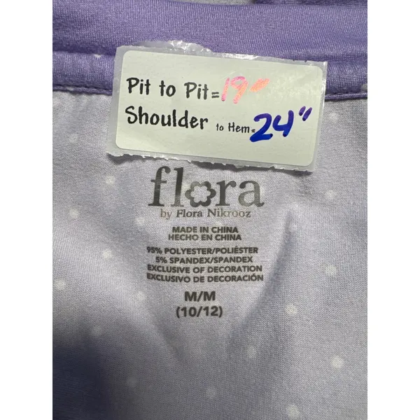Flora Pajama Set Sleepwear Polka Dot V Neck Loungewear‎ Comfy Medium - Image 4