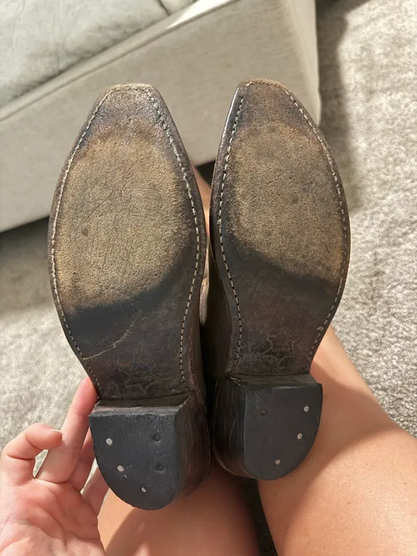 Old West Leather Cowboy Boots - Image 5