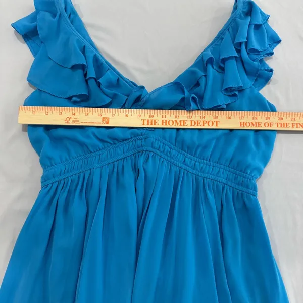 Abercrombie & Fitch Blue Ruffle Dress Large‎ Tall - Image 7