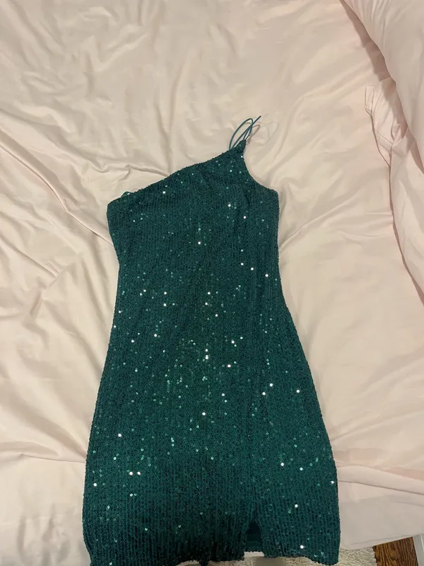crystal sky off the shoulder hoco dress - Image 2