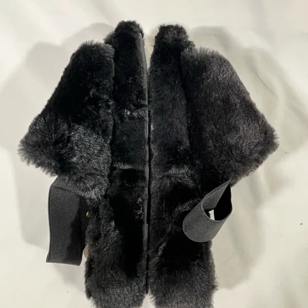 Iman‎ Global Chic Faux Fur Slingback Slipper Women 8 Black New - Image 8