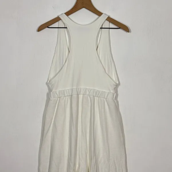 Free People Beach White Jogger Jumpsuit Medium White‎ Racerback Boho Loungewear - Image 5