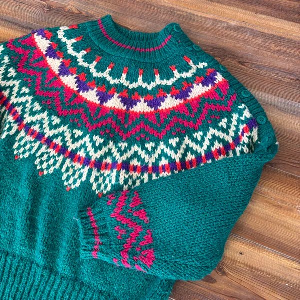Vintage 90s IVY Knit Fair Isle Sweater - Image 4