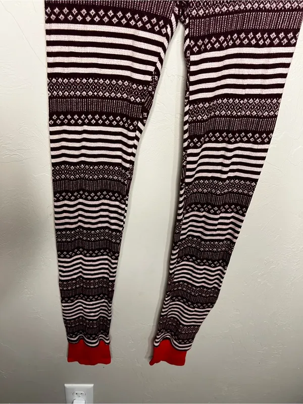 Aerie‎ Thermal Red Striped Lounge Wear Pajama Cozy Jogger Pants - Image 4