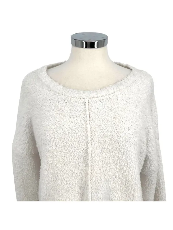 Studio B By Bobeau White Textured Knit Sweater Cozycore Loungewear Size XL - Image 2