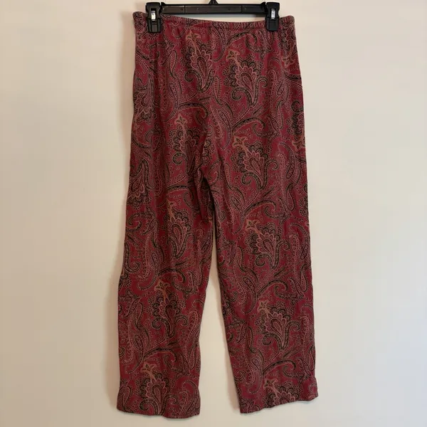 Lauren‎ Ralph Lauren Small Soft Knit Pajama Set Button Red Paisley Designer - Image 14