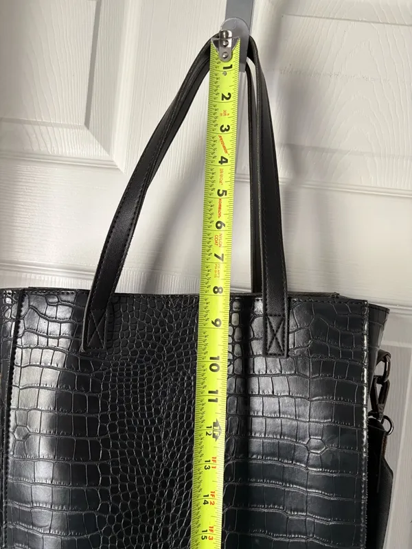 Claudia Canova moc croc-Embossed shoulder bag crossbody strap tote removal pouch - Image 10