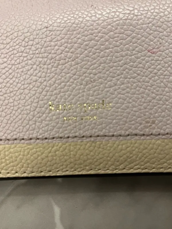 kate spade Two-Tone Pebbled Leather Bifold Wallet in Purple and Cream - Image 2