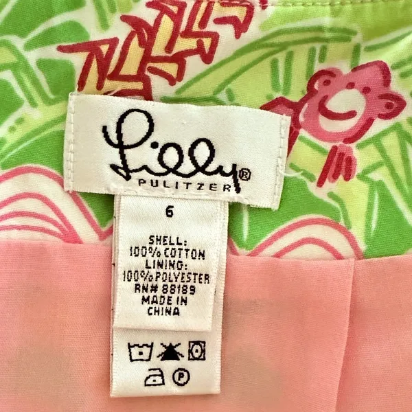 LILLY PULITZER Vintage Kendall Mini Wrap Skirt Size 6 Tropical Preppy Southern - Image 6