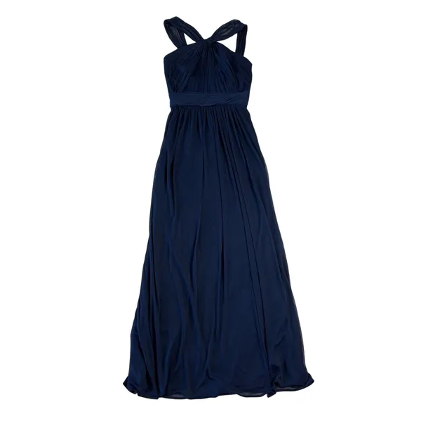 David's Bridal Women's 2 Blue Midi Brides Maid Dress Flowy Light Weight - Image 2