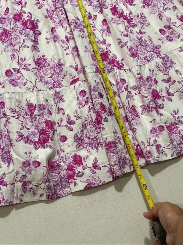 TCEC White Mini Dress with Pink Floral Print - Image 4