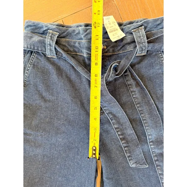 J. Crew Tie-Waist Wide-Leg Denim Trousers Women Dark Wash 27 CB386 - Image 5