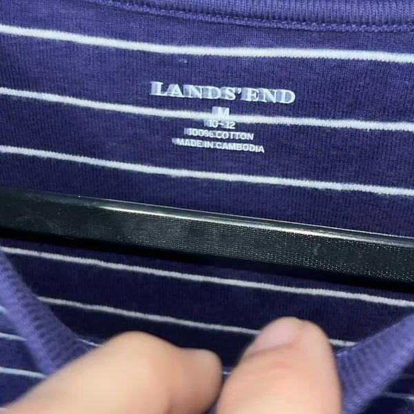 Lands End Women’s Cotton Striped Long Sleeve 18” P2P - Image 3