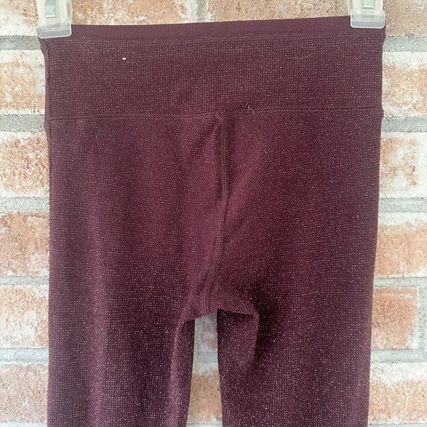 NWT Aerie Glitter Chill Play Move Leggings Maroon XS - Image 5