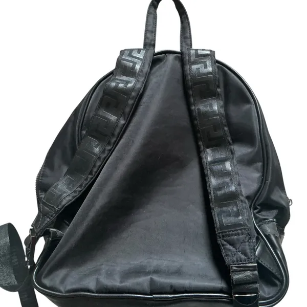 Versace Medusa head black faux patent leather nylon backpack - Image 3