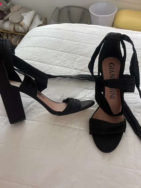 Gianni Bini Black Tie Up Heels - Image 2