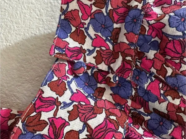 J.Crew Afternoon Linen Dress in Berry Floral Size Medium - Image 9