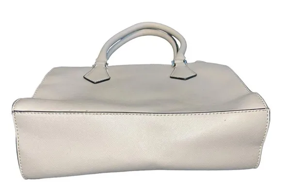 G by Guess Los Angeles White Faux Leather Purse Crossbody Tote - Image 5