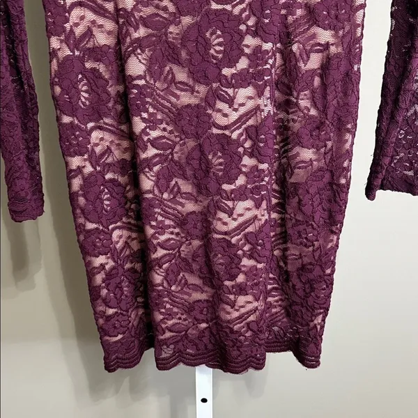 Soieblu Lace Long Sleeve Dress Burgundy Whimsigoth Vampy Dark Romance‎ - Image 6