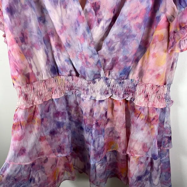Amanda Uprichard Adriel Mini Cocktail Fairy Cotton Candy Wash‎ Ruffle Dress Sz M - Image 7