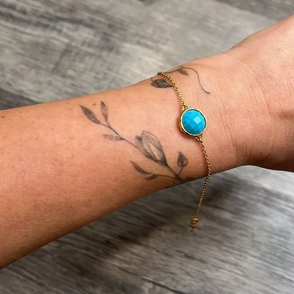 Stella & Dot retired blue beaded adjustable bracelet - Image 7