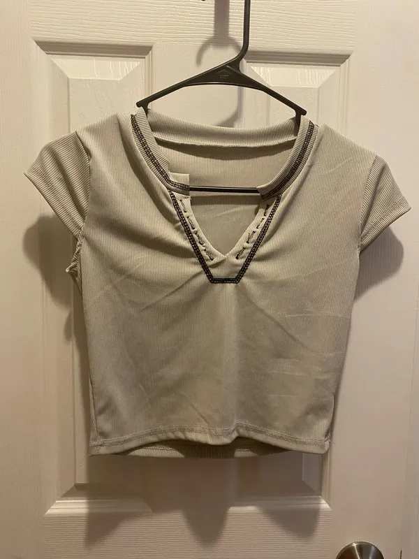 Grey crop top Gray - Image 2