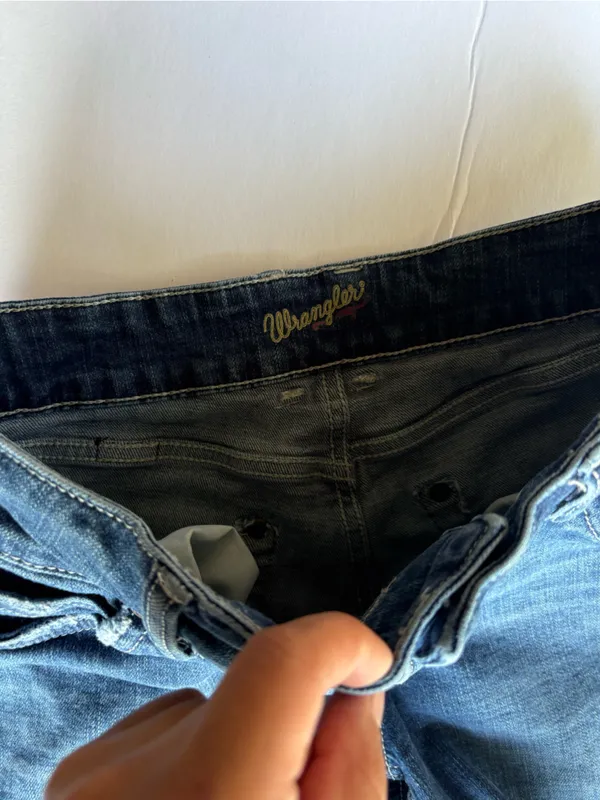 Wrangler Dark Wash Stretch Jean Shorts - Image 2