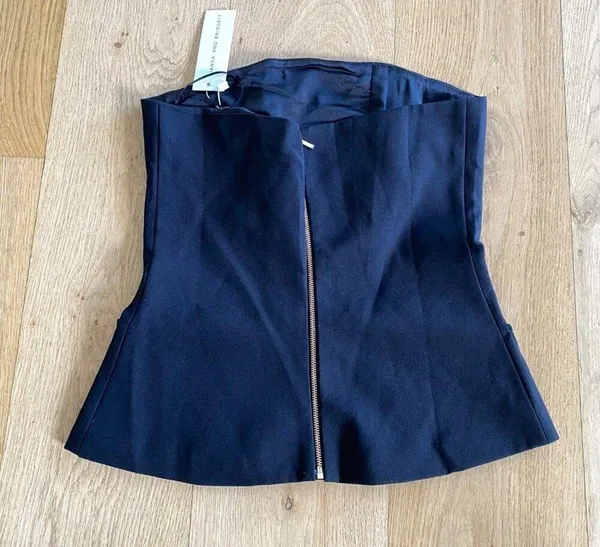 Bianca and Bridgett - Blazer Style Strapless Corset Top in Black - Image 4