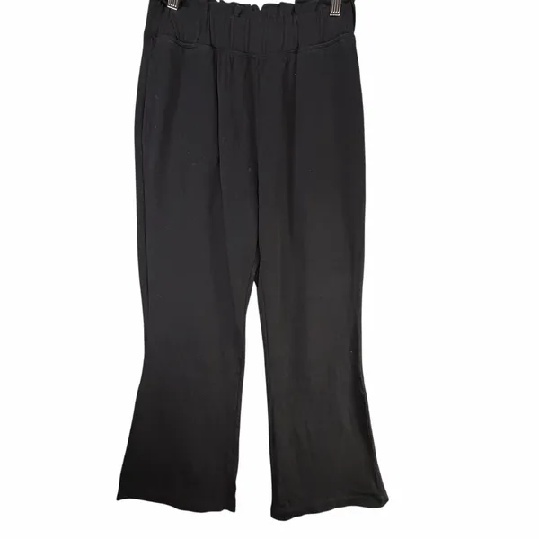 Reserved‎ Flared Sweatpants Size M Black Cotton Jersey Lounge Comfort Athleisure - Image 2