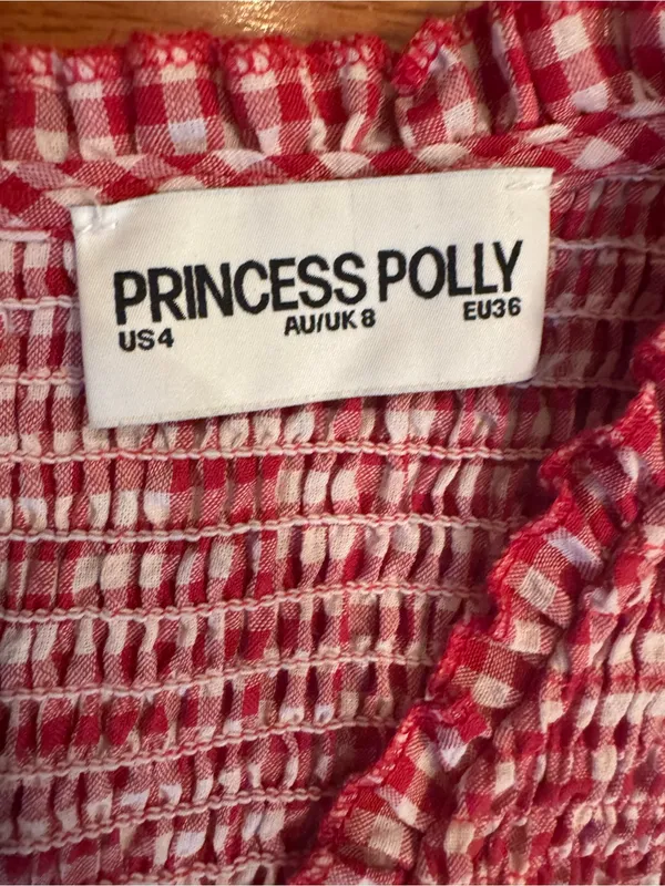 Princess Polly Wescott Red Gingham Romper Playsuit - Size 4 - EUC - Image 3