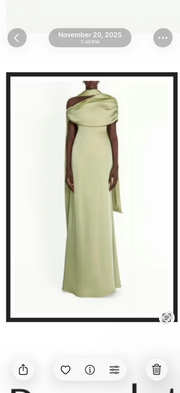 Benedetta Green One Shoulder Satin Maxi Dress - Image 2