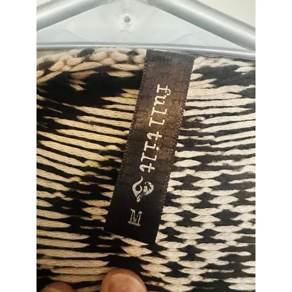 FULL TILT Black Cream Aztec Design Sleeveless Fringe Vest size Medium - Image 3