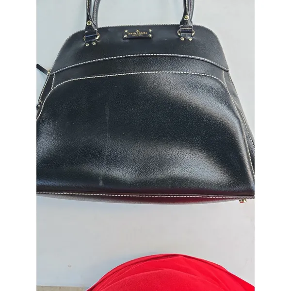 Kate Spade Black Leather Tote With Zip Front Pocket - Image 6