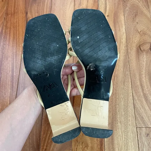 ZARA Beige Strappy Kitten Heels - Image 6