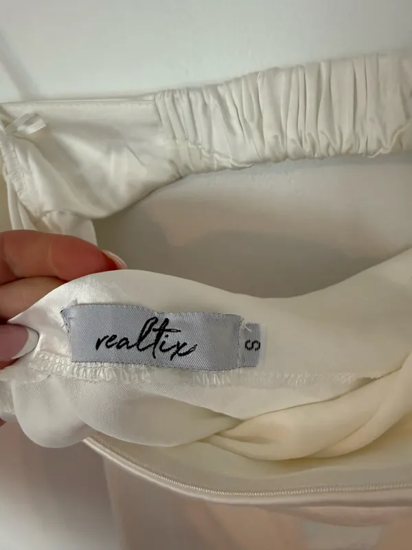 White Strapless Satin - Image 5