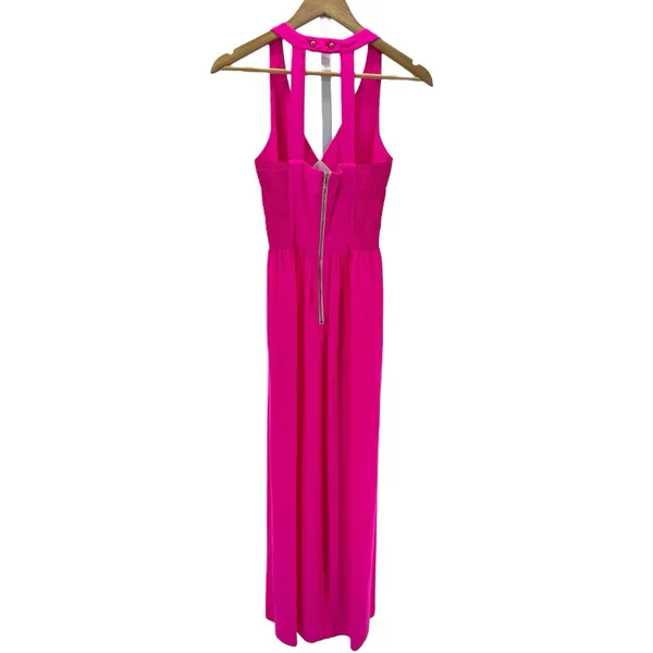 Amanda Uprichard Silk Maxi Dress Pink Strappy Backless S Luxury‎ Resortwear - Image 4