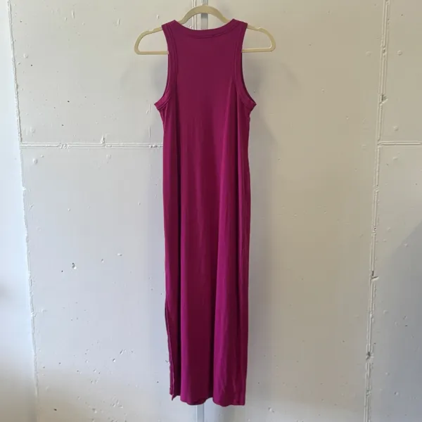 Loft Womens Magenta Pink Ribbed Sleeveless Racerback Maxi Dress Medium 767200 - Image 2