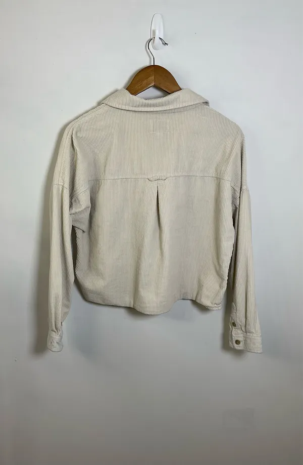 American Eagle Cropped Button Down Corduroy Jacket Size Small  - Image 4