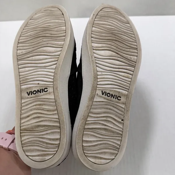 Vionic Shoes Womens 7.5 Black Leather Perforated Slip On Comfort Casual Sneakers - Image 8