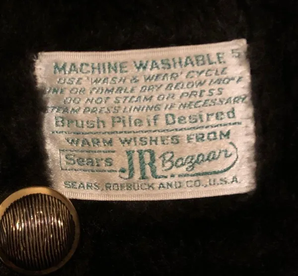 vintage sear’s brown/black fur pea coat - Image 7