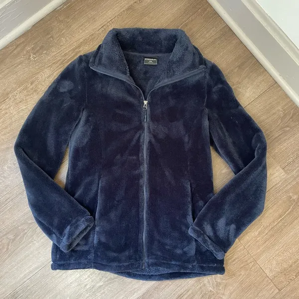 32 Degree HEAT Full Zip Fuzzy Jacket Blue Pockets Soft Women’s Size M - Image 4