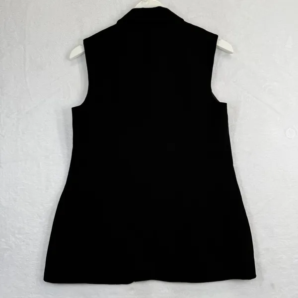 Trina Turk Womens Black Sleeveless Blazer Vest‎ Single Button Size 4 137848 - Image 9