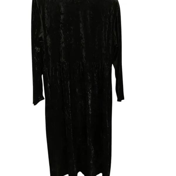 Vintage 90s black Gold embellished crushed velvet maxi whimsigoth emo glam - Image 16