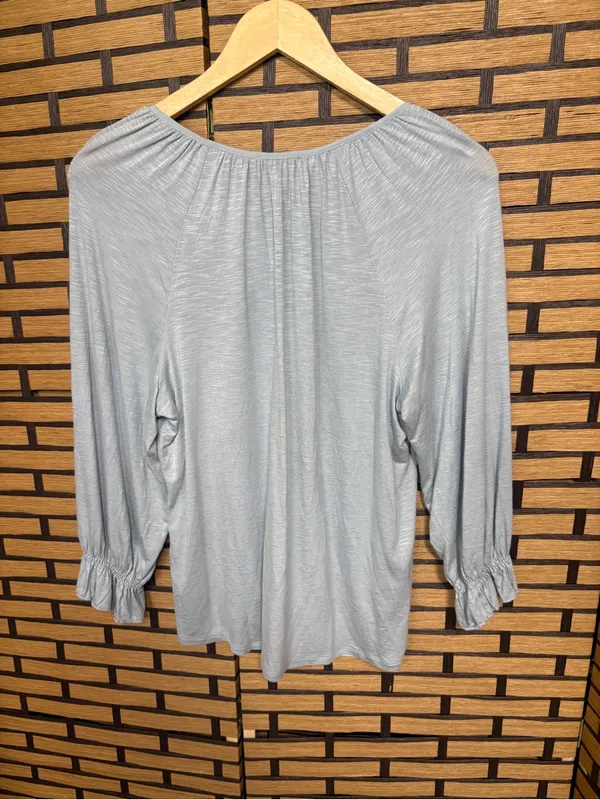 Democracy blue embroidered top size small - Image 2